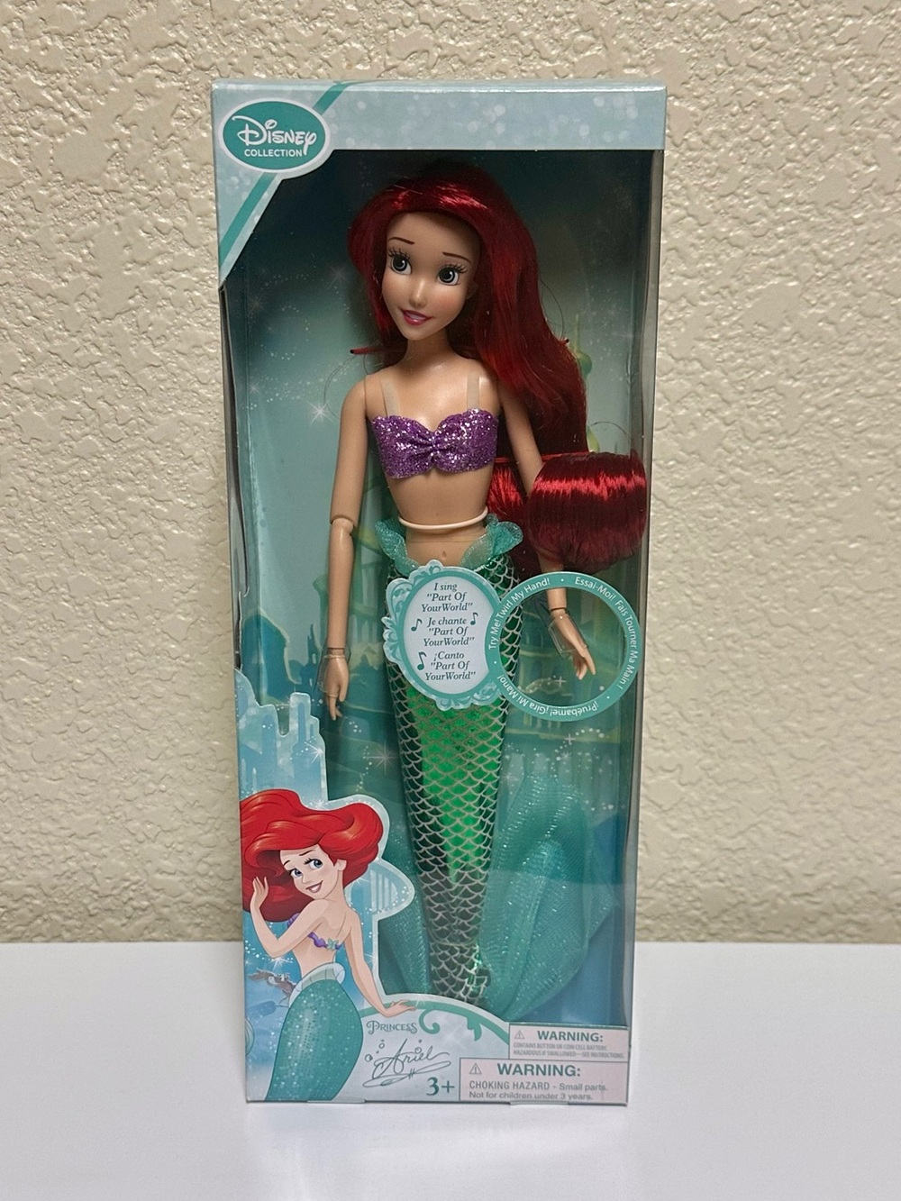 New Rare Vintage Disney Store Singing Collection Ariel Doll The Little Mermaid